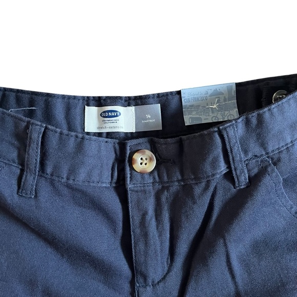 Old Navy Slim Fit Navy Blue Stretch Skinny Pants Size 14 Girls Adjustable Waist - Picture 2 of 12